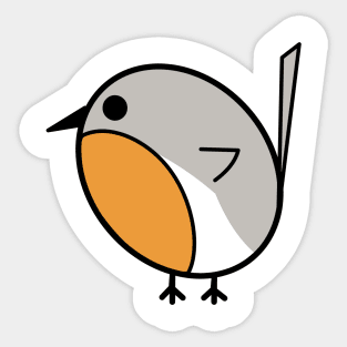 Cute little robin bird Sticker